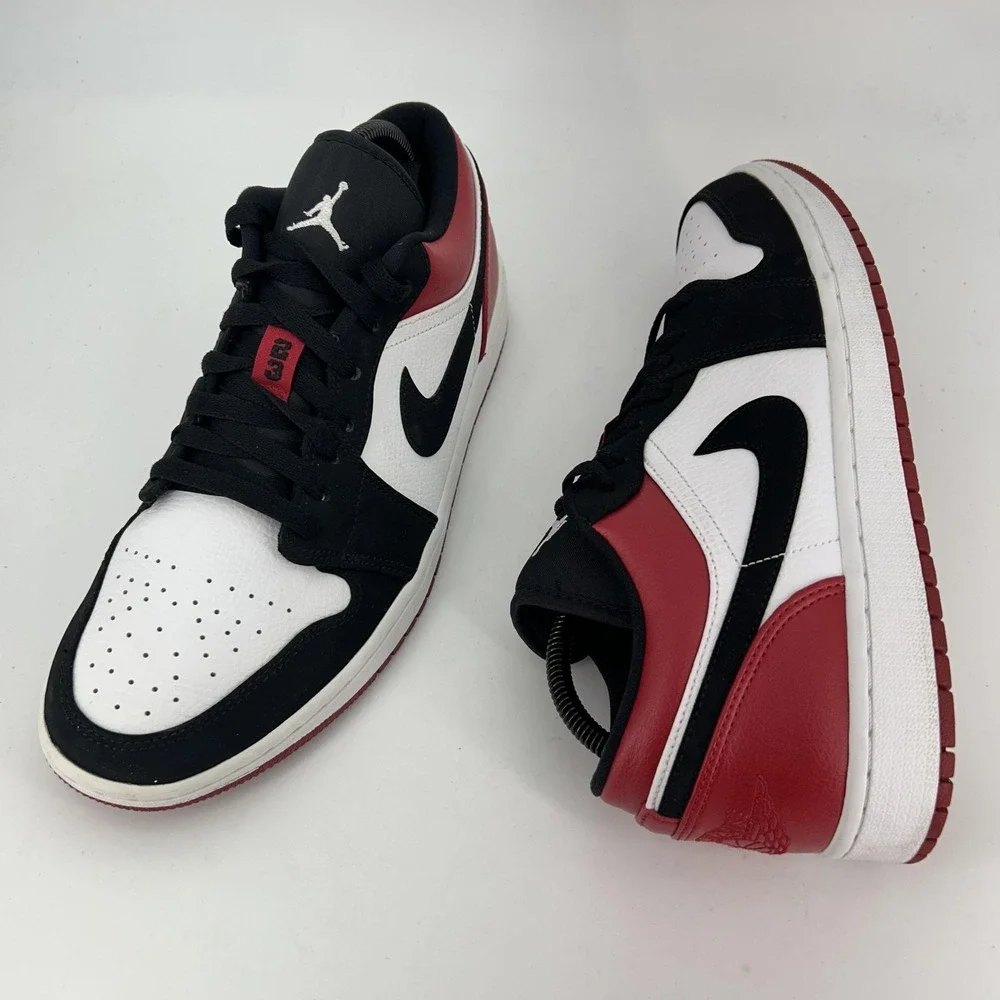 Nike Air Jordan 1 Low Shoes Mens‎ Size 10.5 Black Gym Red Black Toe 553558-116